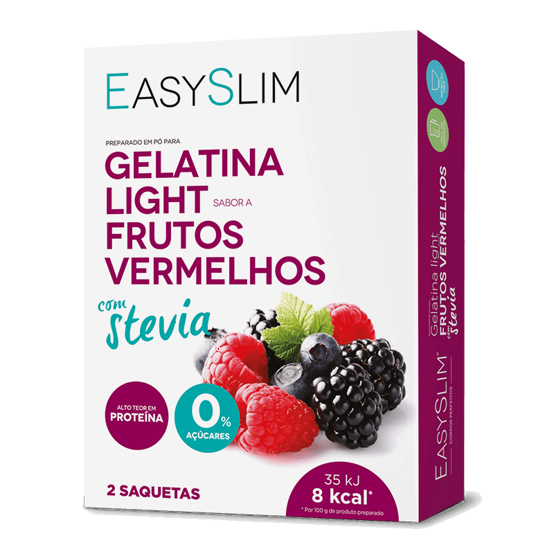 Easyslim Gelatina Light Frutos Vermelhos Stevia Saquetas x2