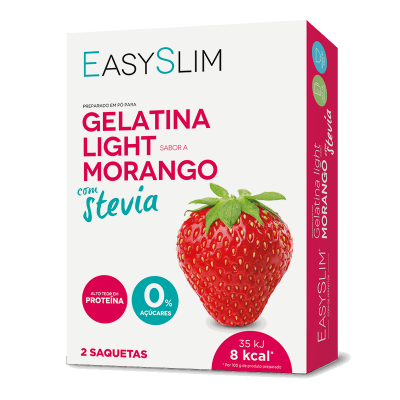 Easyslim Gelatina Light Morango Stevia Saquetas x2