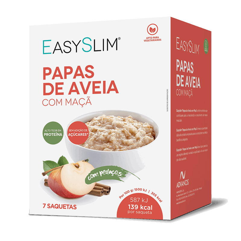 Easyslim Papas de Aveia Maçã e Canela 7 unid.