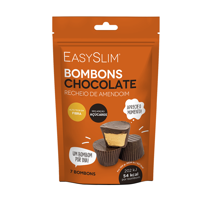 Easyslim Bombons Chocolate e Recheio Amendoim Saquetas 7x9gr.