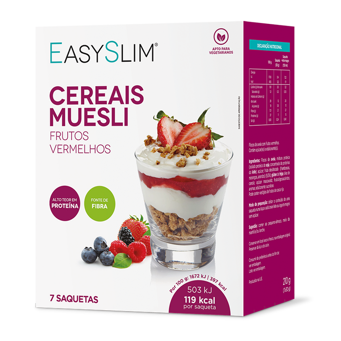 Easyslim Muesli Cereais Frutos Vermelhos Saquetas 7x30gr.