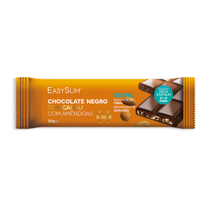 Easyslim Chocolate Negro 70% Cacau Amêndoas 30gr.