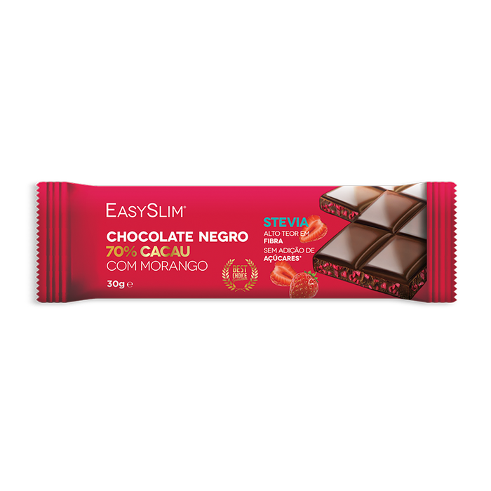 Easyslim Chocolate Negro 70% Cacau Morango 30gr.