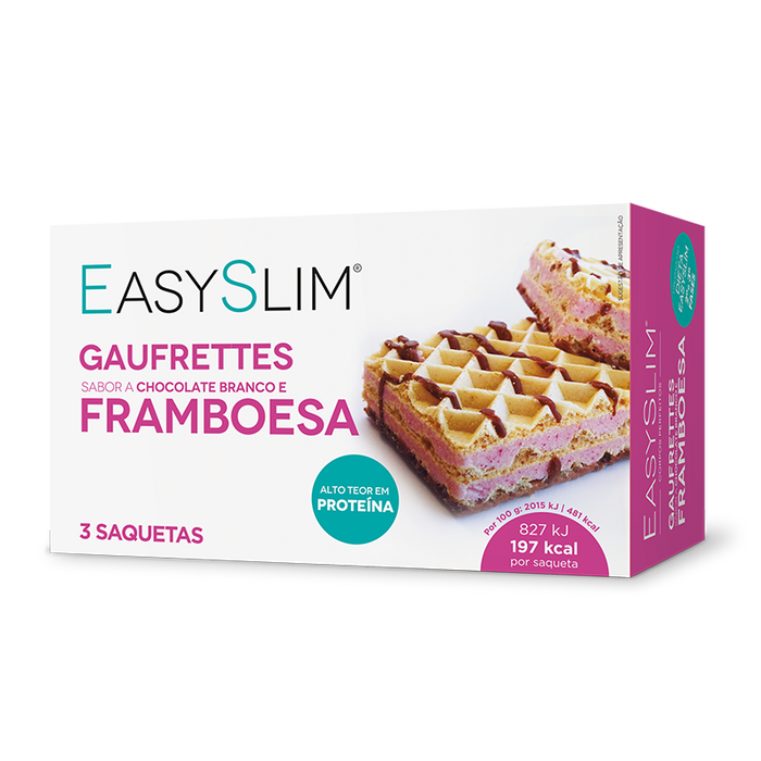 Easyslim Gaufrettes Chocolate Branco e Framboesa 3x41,1gr.