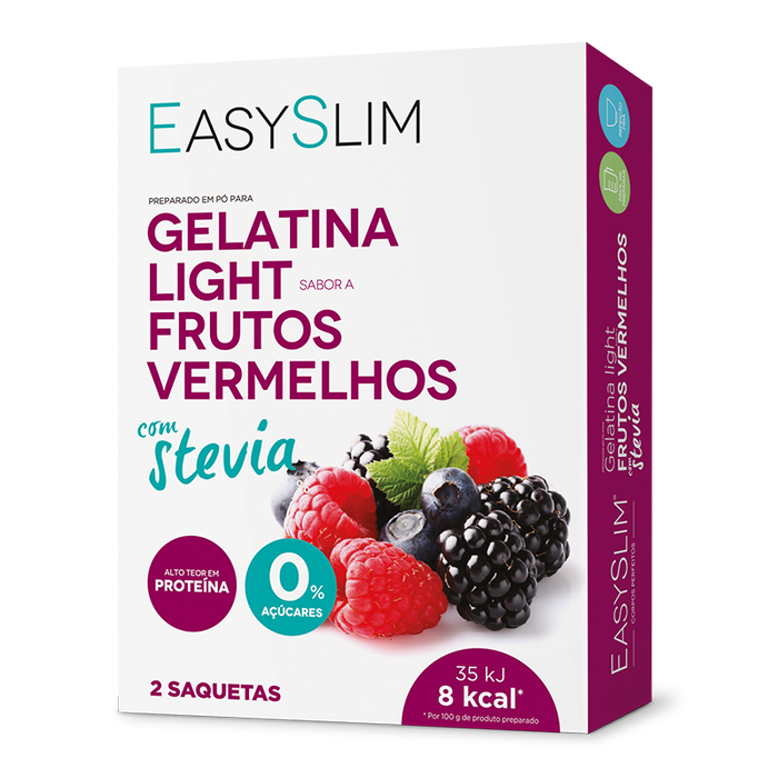 Easyslim Gelatina Light Frutos Vermelhos Stevia Saquetas x2