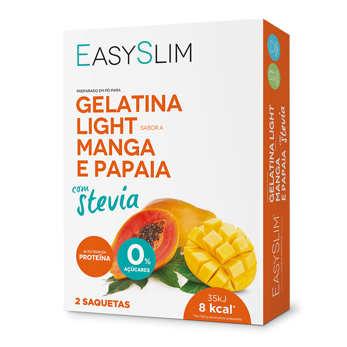 Easyslim Gelatina Light Manga/Papaia Stevia Saquetas x2