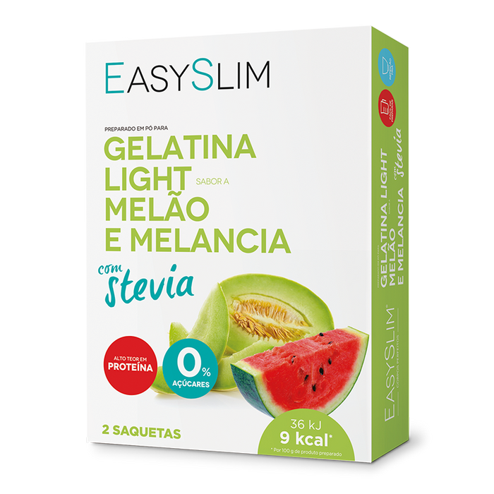Easyslim Gelatina Light Melão/Melancia Stevia Saquetas x2