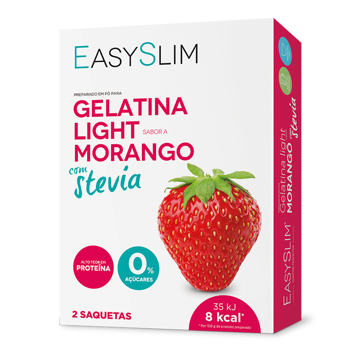 Easyslim Gelatina Light Morango Stevia Saquetas x2