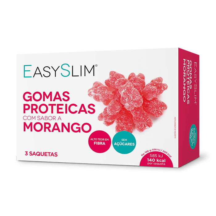 Easyslim Gomas Proteicas Morango Saquetas 3x70gr.
