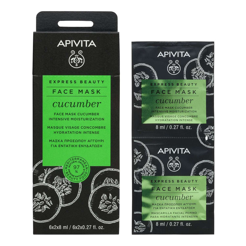 Apivita Express Beauty Máscara Hidratante Intensiva Pepino 2x8ml