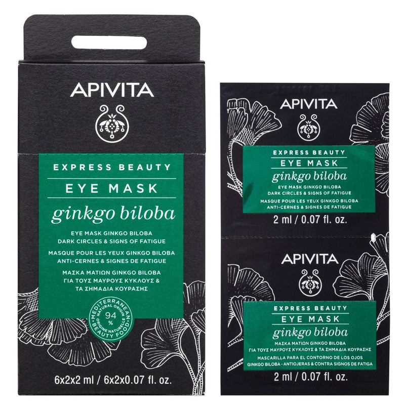 Apivita Express Beauty Máscara Olhos Antipapos & Antiolheiras Ginkgo Biloba 2x2ml