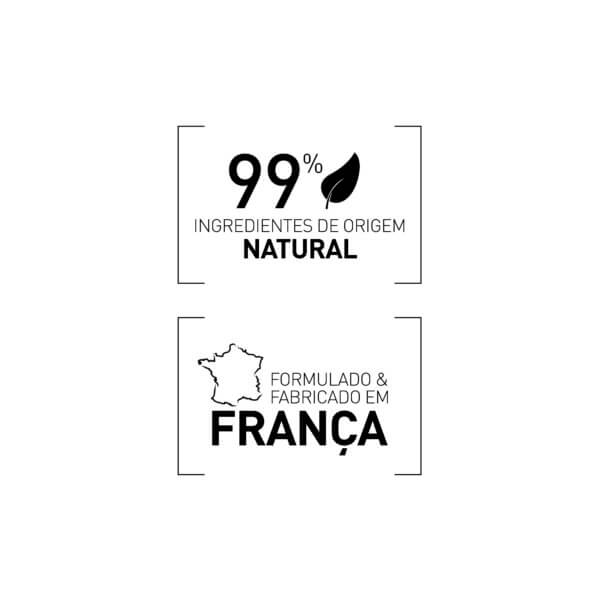filorga selos de confiança: 99% ingredientes naturais; formulado e fabricado em França.
