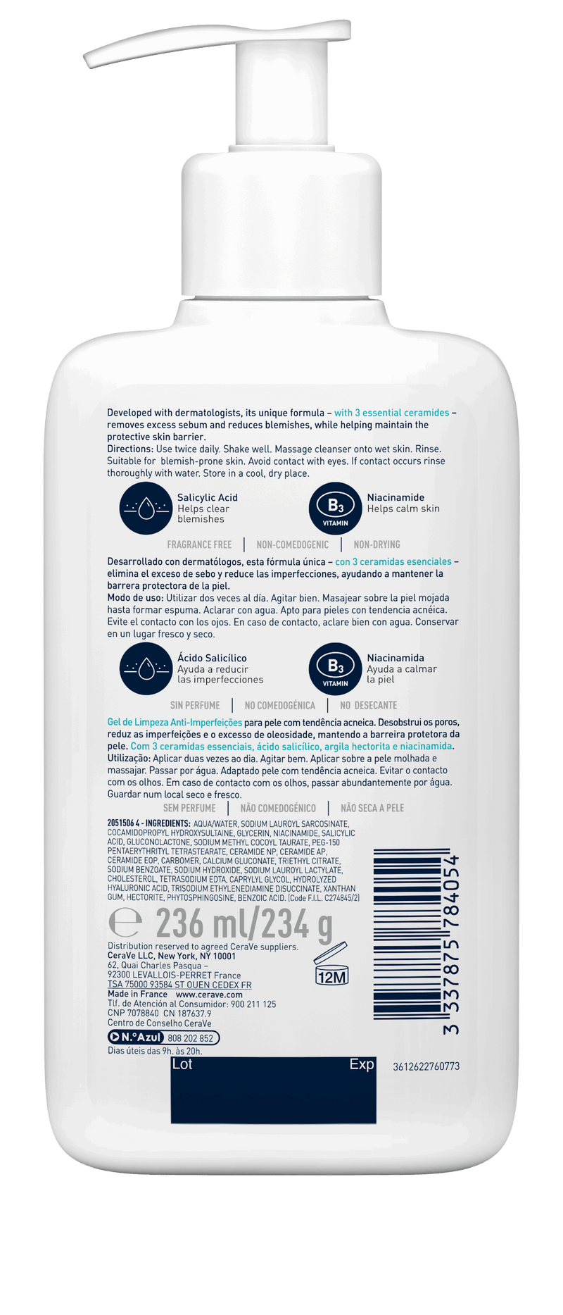 CeraVe Gel Limpeza Controlo Imperfeições 236ml
