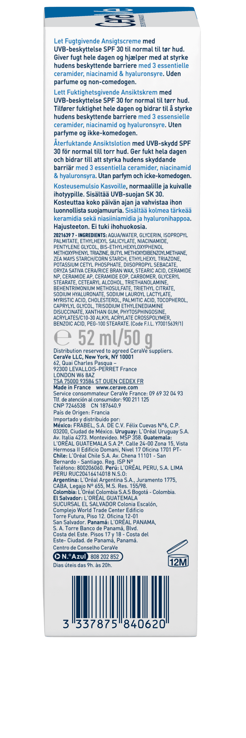 CeraVe Loção Facial Hidratante SPF30 52ml