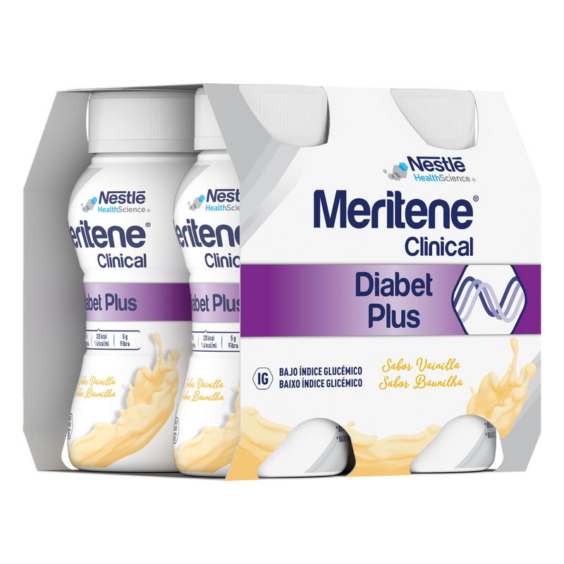 Nestlé Meritene Diabet Plus+ Dieta Hiper Diabéticos Garrafa 4x200ml