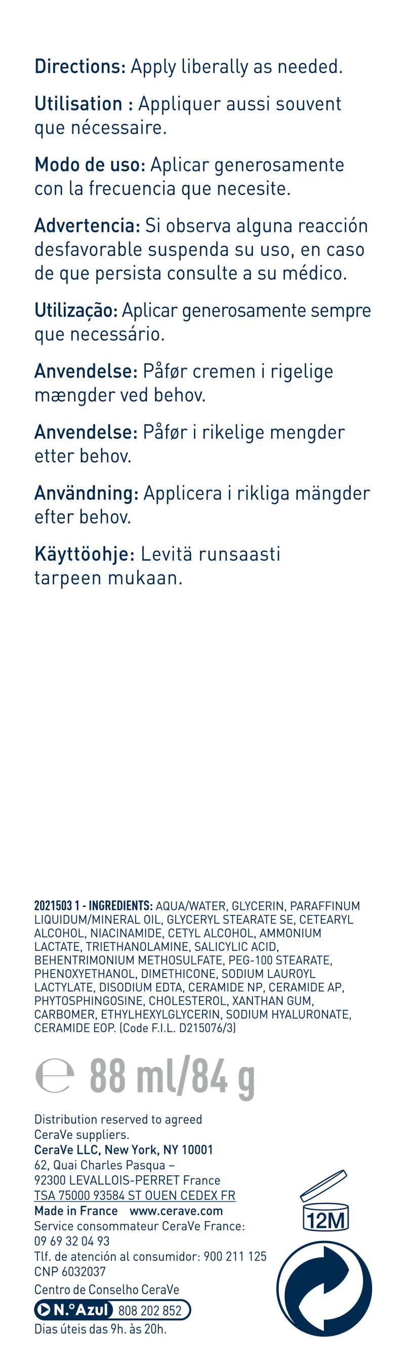 CeraVe SA Creme Renovador Pés 88 ml