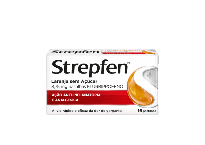 Strepfen Laranja s/açúcar Pastilhas x24