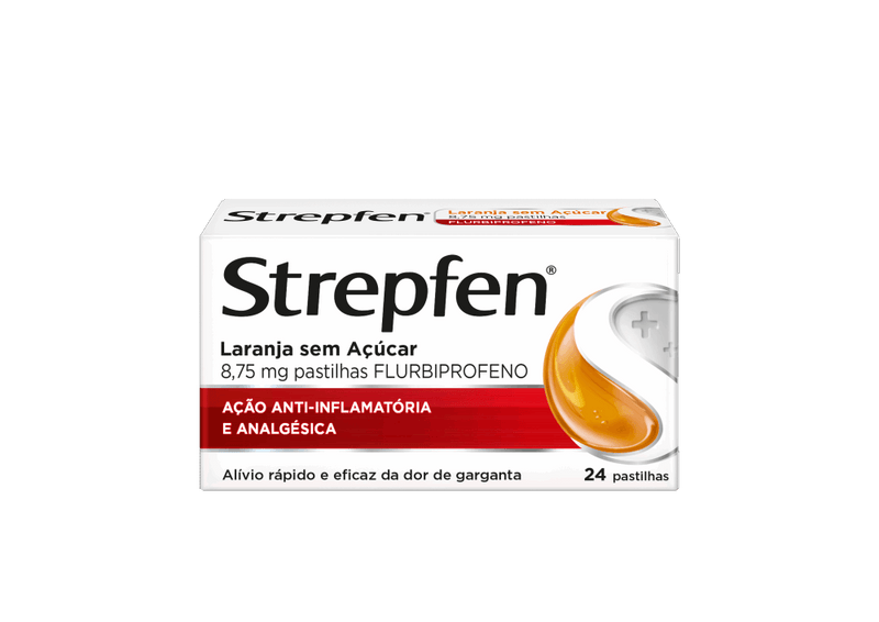 Strepfen Laranja s/açúcar Pastilhas x24