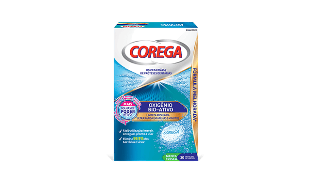 Corega Oxigénio Bio-Ativo Pastilhas Protese Dentária