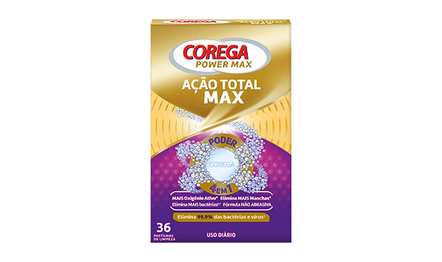 Corega Ação Total Max 4em1 Pastilhas Prótese Dentária x36