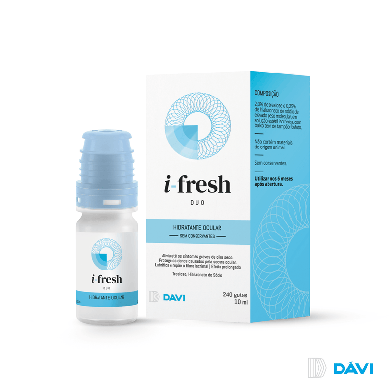 i-Fresh Duo Solução Oftálmica Hidratação Intensa Olho Seco Moderado Grave 10ml