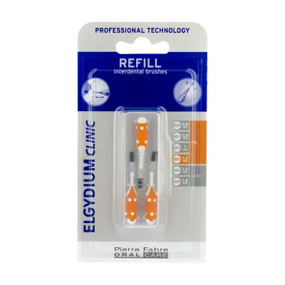 Elgydium Clinic Recarga Escovilhão Laranja x3 1,2mm (ISO 3)