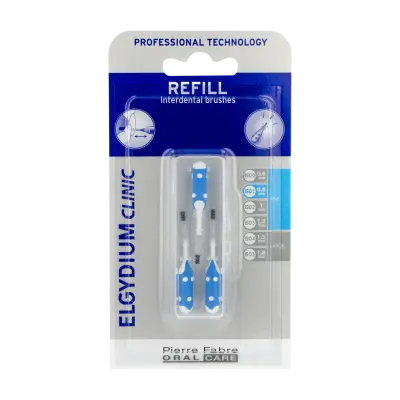 Elgydium Clinic Blue Interdental Brush Refill x3 0.8mm (ISO 1)