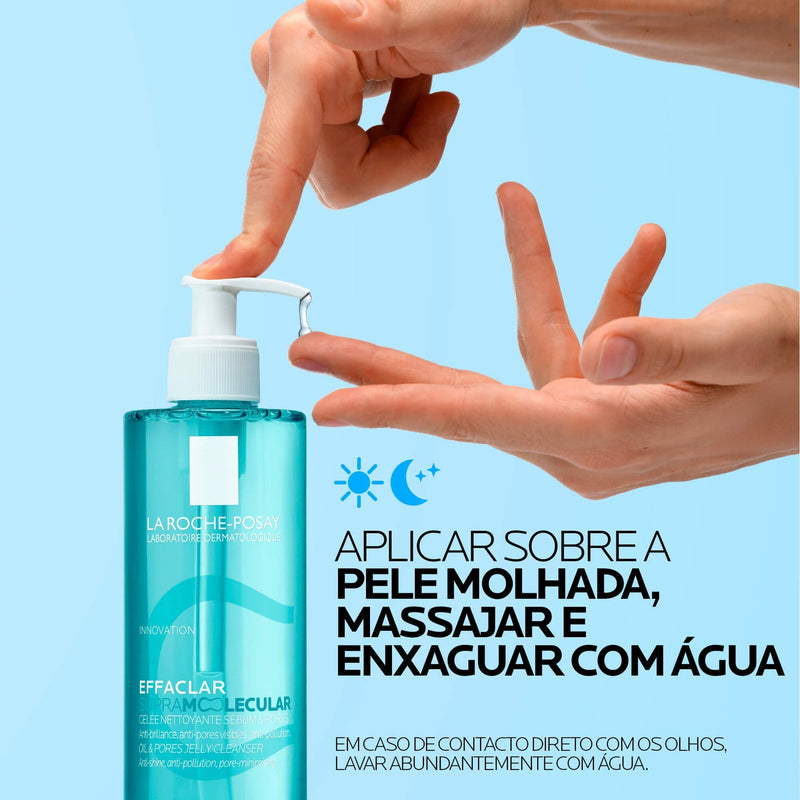 La Roche Posay Effaclar Supramolecular Gel Limpeza Pele Oleosa Poros Visíveis 400ml