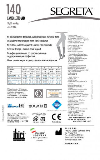 Ibici Segreta Meias AD até ao Joelho Compressão 140