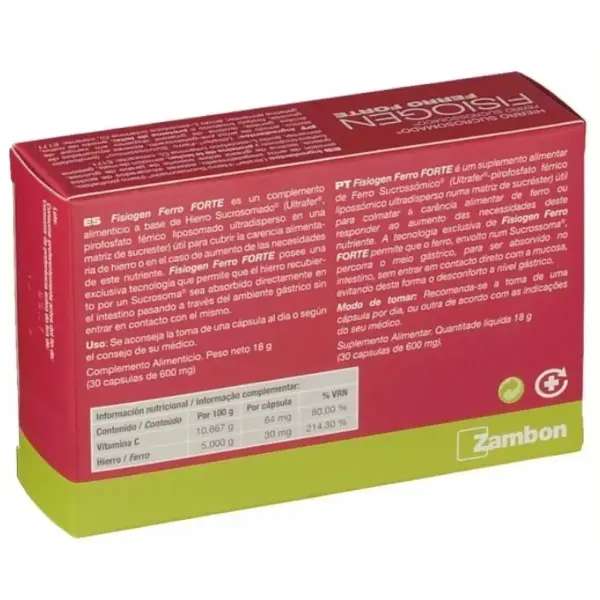 Fisiogen Ferro Forte 30mg Cápsulas x30
