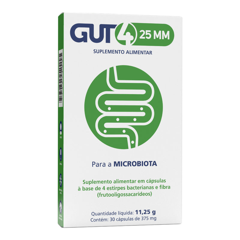 Gut4 25MM Suplemento Microbiota 375mg 30cp.