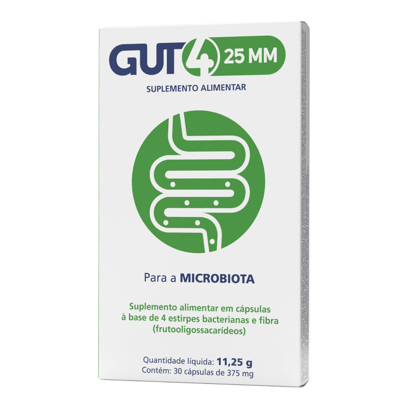 Gut4 25MM Suplemento Microbiota 375mg 30cp.