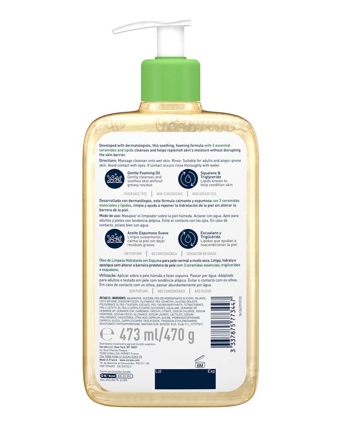 CeraVe Óleo-Espuma de Limpeza Hidratante
