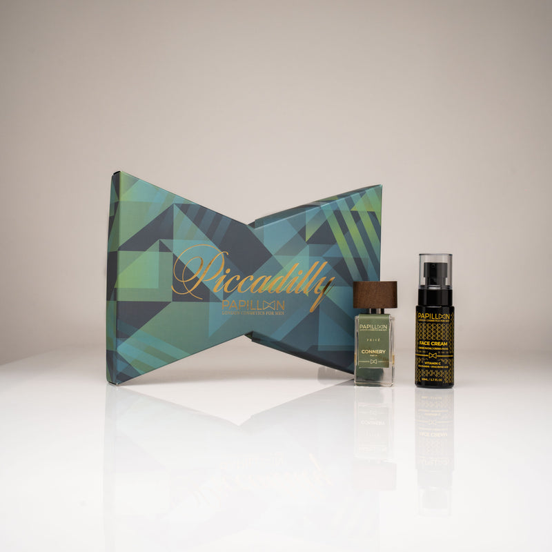 Papillon Coffret Homem Piccadilly Perfume Connery 30ml + Creme Rosto Vit.C 50ml