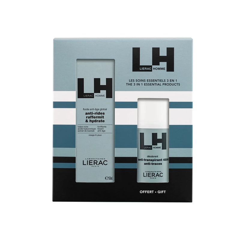 Lierac Homme Coffret Fluido Antienvelhecimento 50ml + Desodorizante 50ml OFERTA