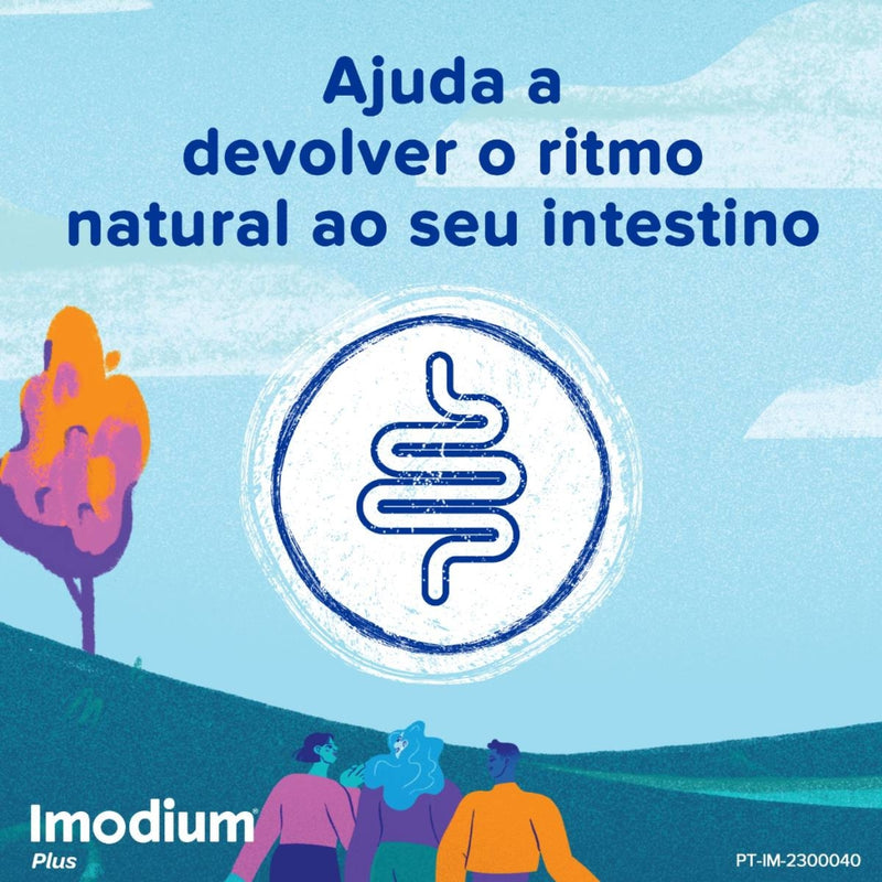 Imodium Plus 12 comprimidos.
