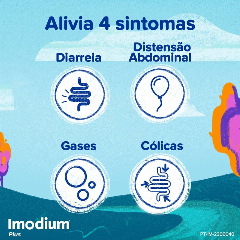 Imodium Plus 12 comprimidos.