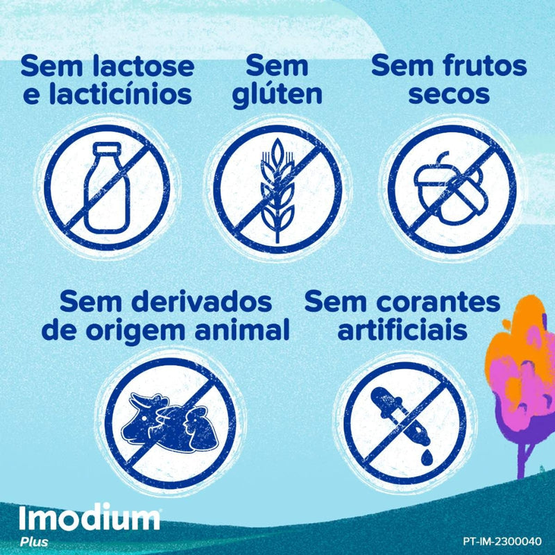 Imodium Plus 12 comprimidos.