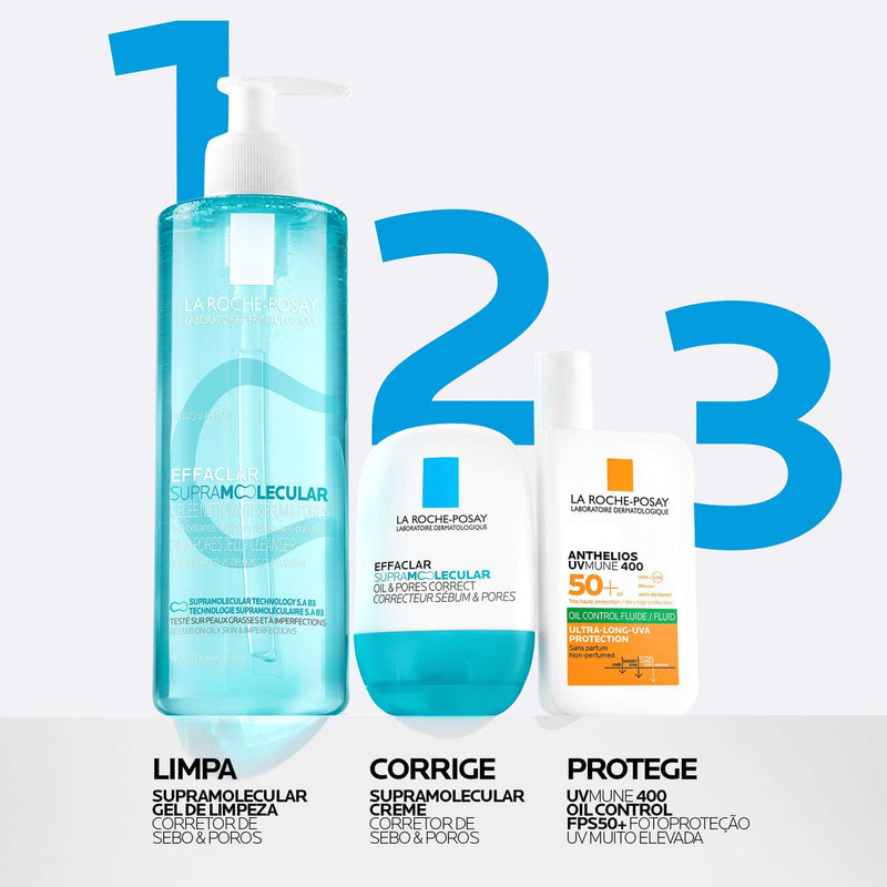 La Roche Posay Effaclar Supramolecular Corretor Sebo Poros Gel Pele Oleosa 40ml