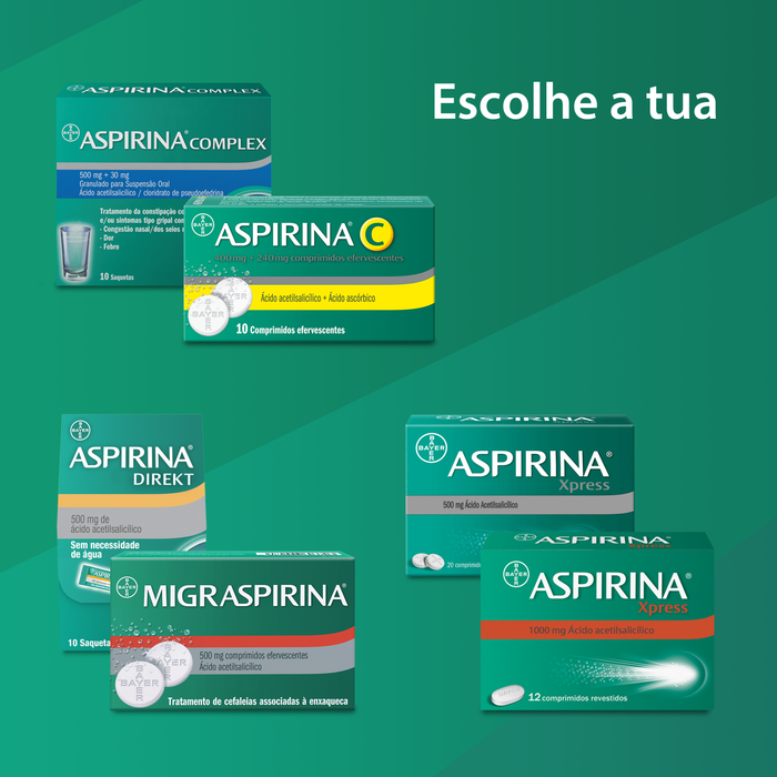 Aspirina® Direkt 500mg s/água 10 saquetas
