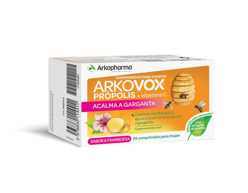 Arkopharma Arkovox Propóleo y Vit C. Frambuesa 24 comprimidos.