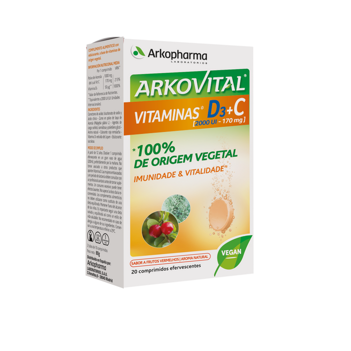Arkopharma Arkovital Vitamina D3 + C 20 Comp Eferv.