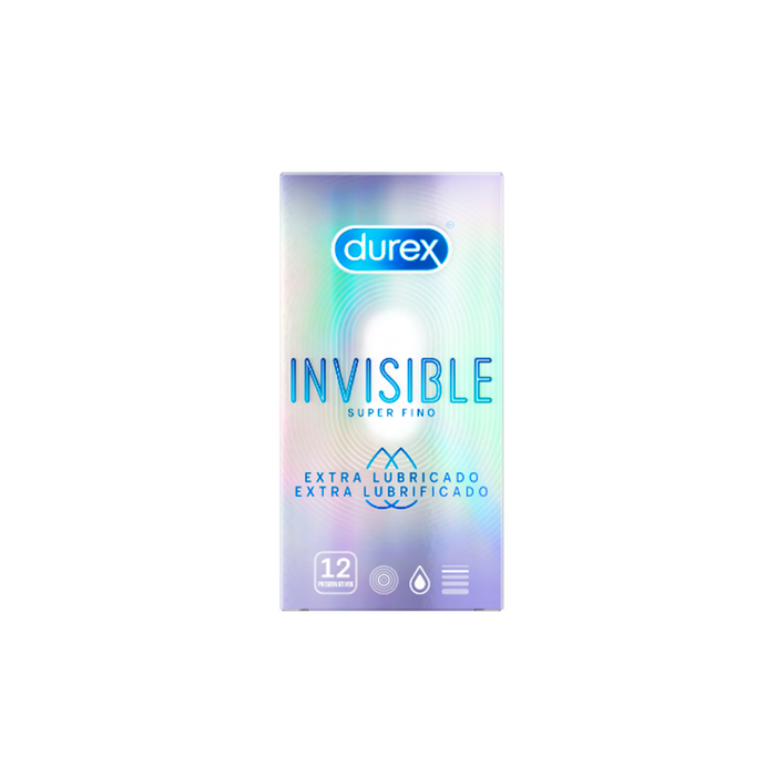 Durex Invisible Extra Lubrificado Preservativos  12 un
